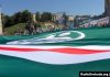 В центре Киева развернули самый большой в мире флаг Ичкерии